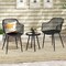 Costway 3 Piece Patio Bistro Set All Weather Heavy Duty Table and Chairs Set of 2 Black/Yellow